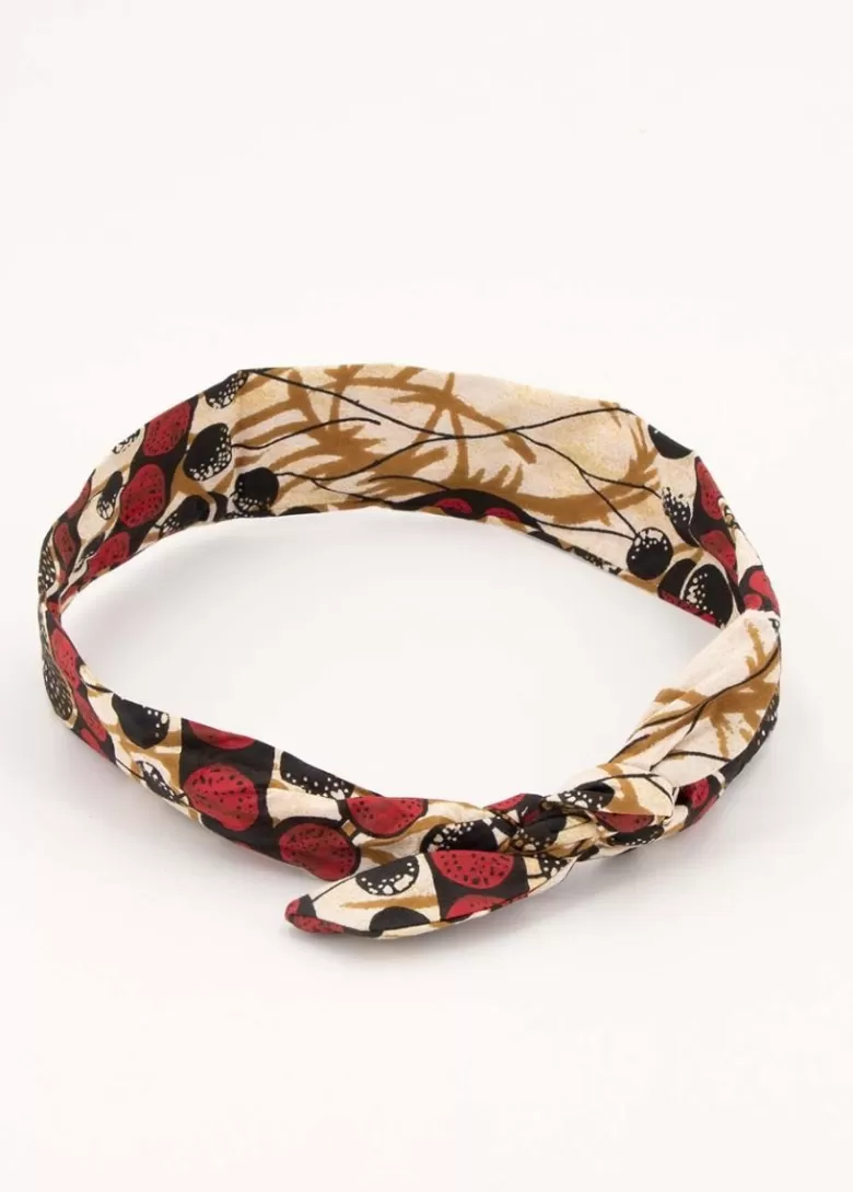 Bandeaux*Coton Du Monde Bandeau africain Twist Beige/Rouge