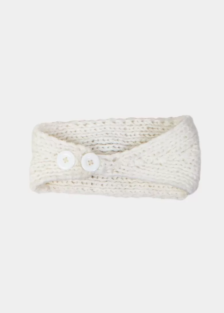 Bandeaux*Coton Du Monde Bandeau Pompon Blanc