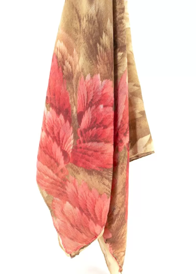 Echarpes / Foulards*Coton Du Monde Foulard Plume Beige Plumes Beige