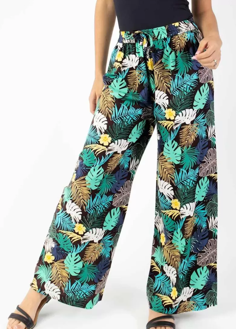 Pantalons Et Sarouels*Coton Du Monde Pantalon fluide tendance MILLY vert Palme Vert