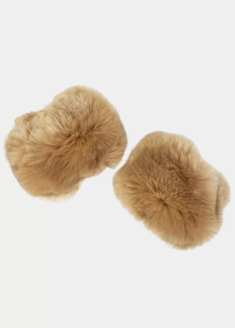 Mitaines / Gants*Coton Du Monde Poignets Fourrure Taupe
