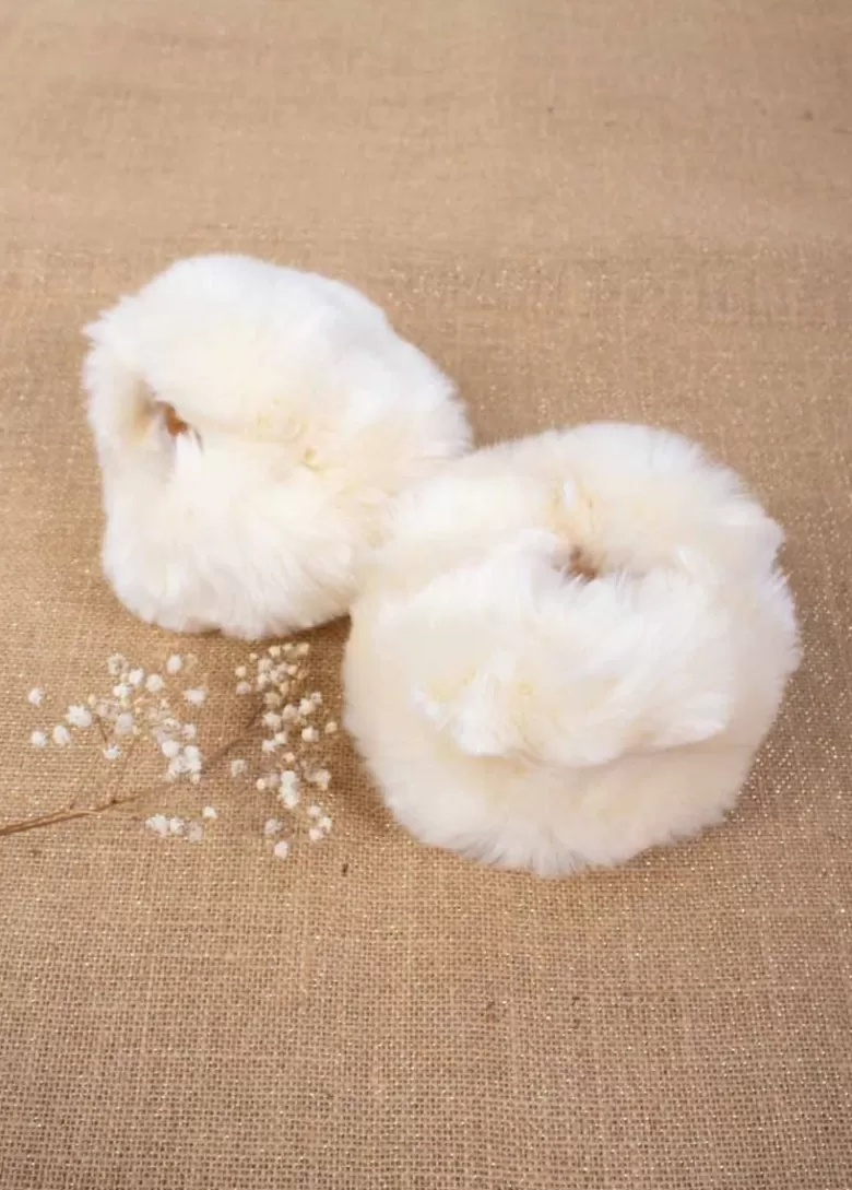 Mitaines / Gants*Coton Du Monde Poignets Fourrure Beige