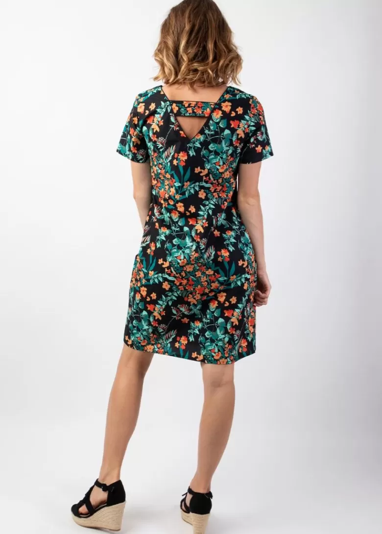 Robes*Coton Du Monde Robe coton femme manches courtes CLAUDIA imprimé floral coloré Jaipur