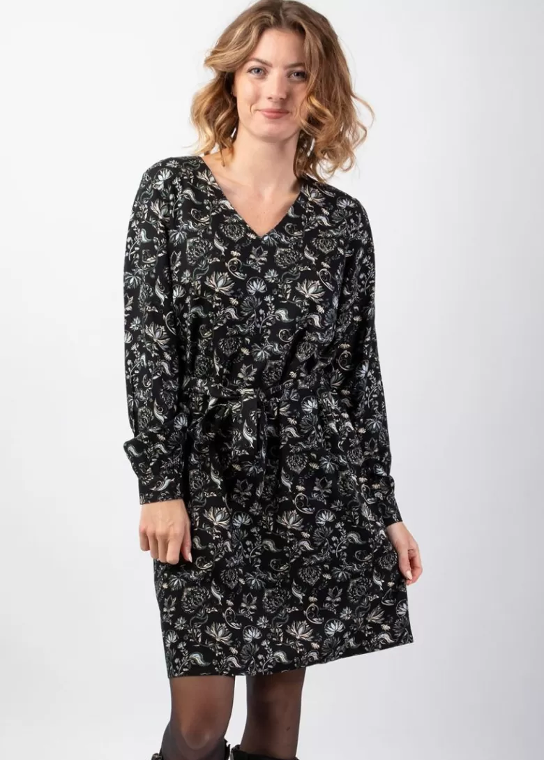 Robes*Coton Du Monde Robe courte droite manches longues LOINA imprimé ethnique chic Orient