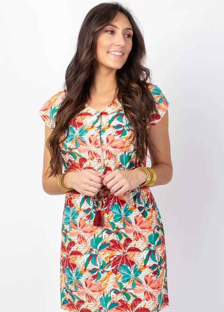 Robes*Coton Du Monde Robe courte EDONA manches courtes imprimé fleuri Congo