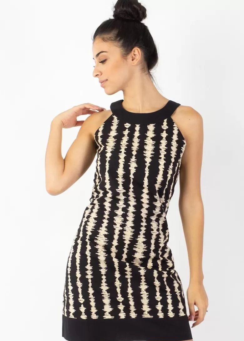 Robes*Coton Du Monde Robe courte en coton CECILIA col rond imprimé africain African Vibes