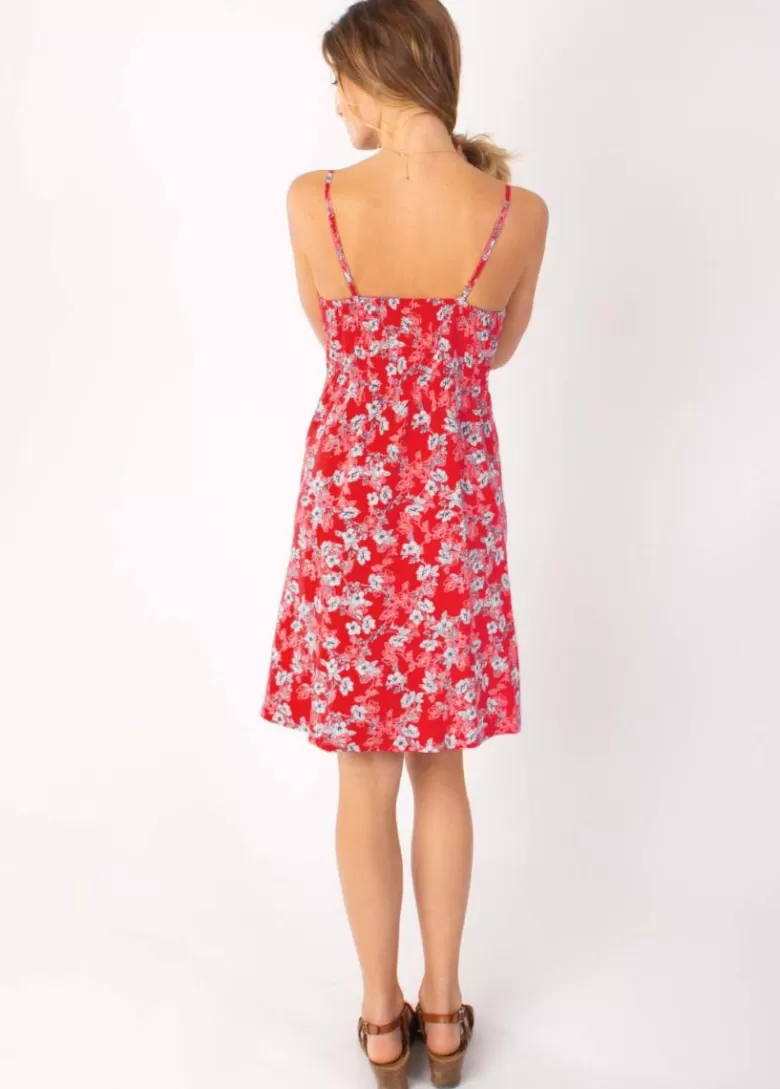 robe_courte_fines_bretelles_bea_fleurie_rouge_3.webp Robes*Coton Du Monde Robe courte fines bretelles BEA fleurie rouge 8 Rouge