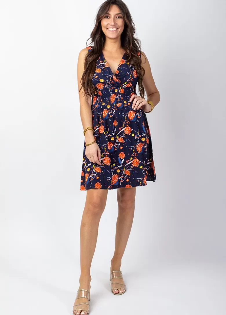 Robes*Coton Du Monde Robe courte fluide imprimé fleurs LIVIA Hanami