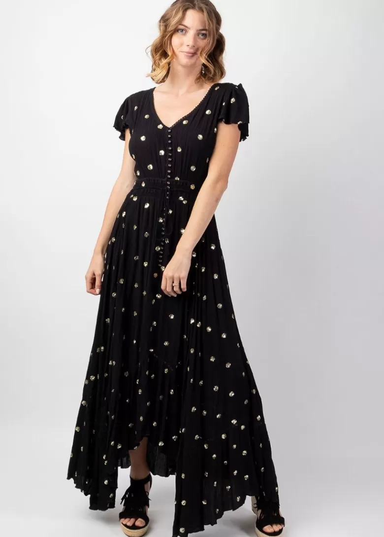 Robes*Coton Du Monde Robe longue bohème chic SUMATRA e Noir